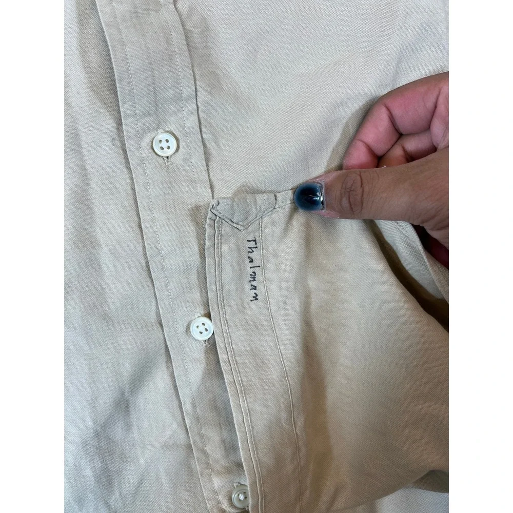 Polo Ralph Lauren Button Down Shirt Mens Large Beige Long Sleeve Minimalist